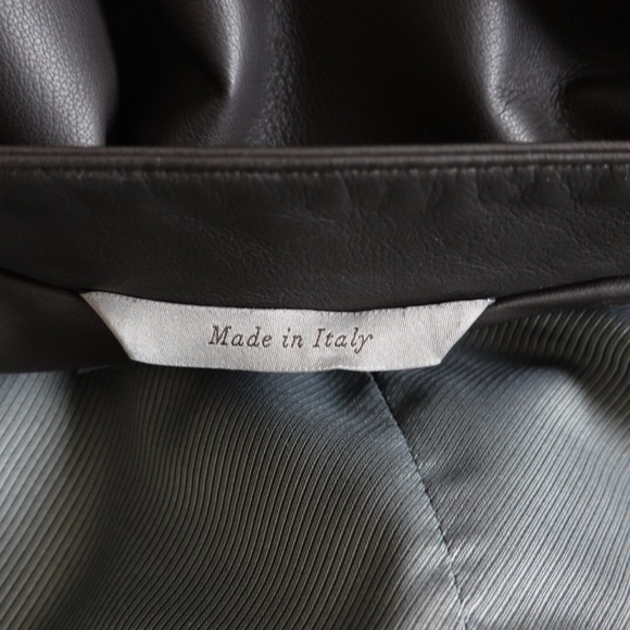 New with Tags Canali Matte Leather Biker/Bomber Jacket Size 52 Italy=US L - Picture 14 of 14